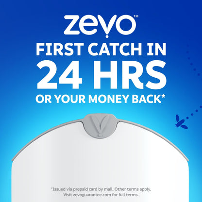 Zevo Flying Insect Trap & 3 Refill Cartridges - Plug in Fly Trap & Indoor Bug Catcher for Gnats, House & Fruit Flies - Blue & UV Light Technology, Mess-Free Alternative to Bug Zapper