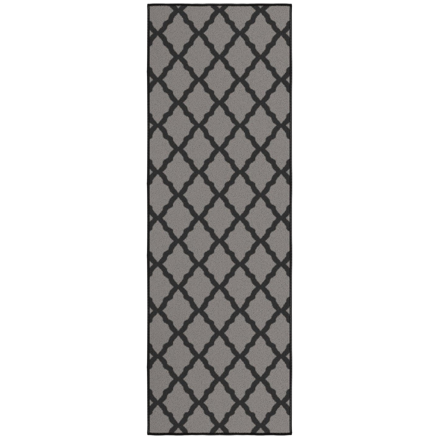 Ottomanson Hallway Runner Rug 20" x 59" Non Slip Trellis Area Rugs Easy to Clean Laundry Rug Runner Durable & Pet Friendly Floor Carpet Runners for Hallways Entryway Living Room Kitchen, Dark Gray