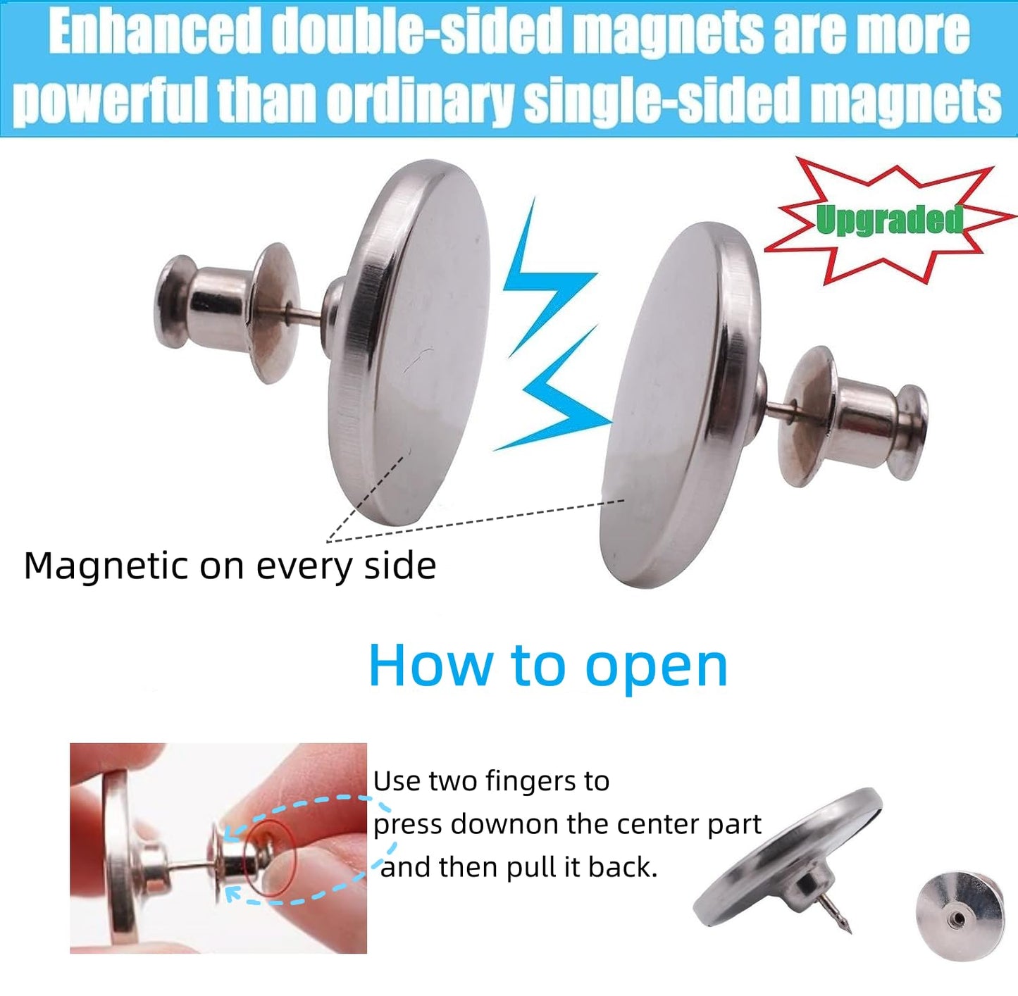 Yteseery 16 Pairs Magnetic Curtain Clips, Curtain Weights Magnets for Thin Drapery, Curtain Magnets Closure Prevent Light Leaking, Double Sided Magnetic wtih Strong Heavy Magnets