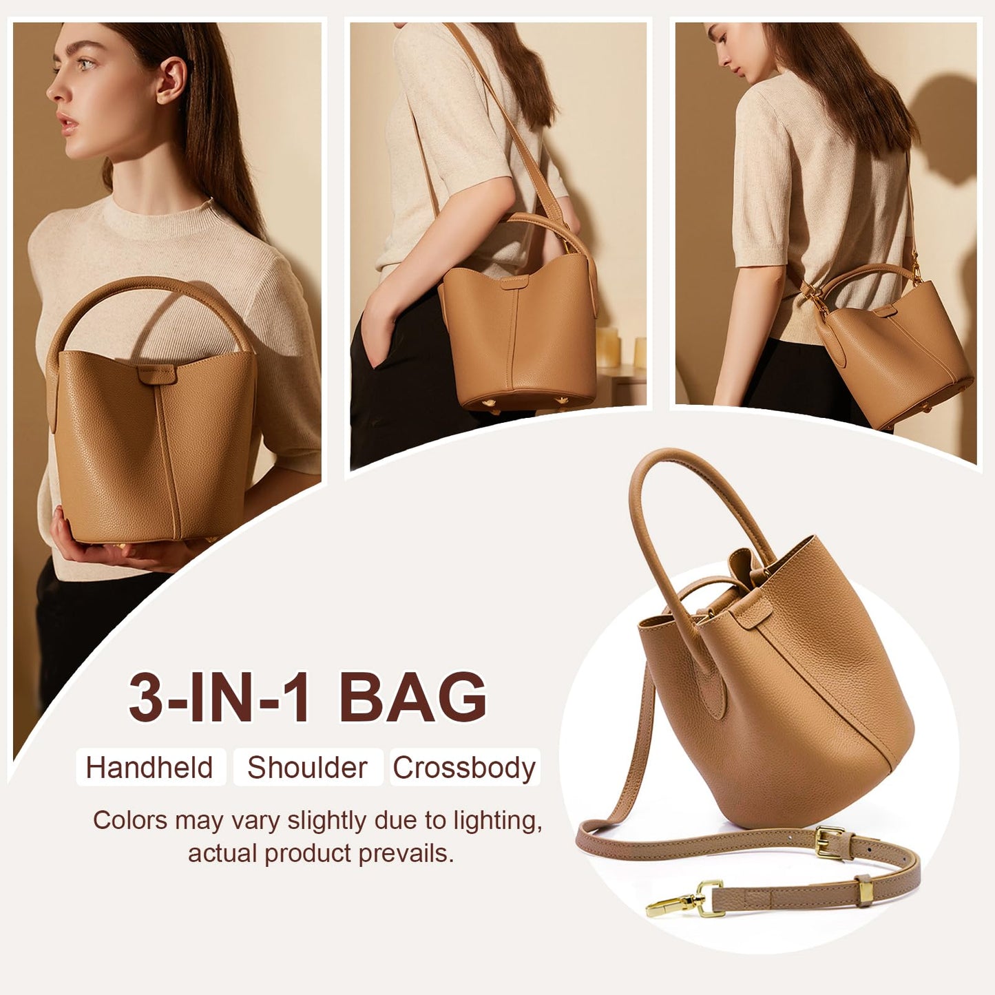 MoreFarther Women Tote Handbags, Genuine Leather Hobo Purses Medium Shoulder Purses with a Adjustable Strap (Gray)