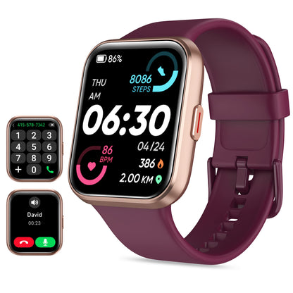 Smart Watch for Men Women(Call Receive/Dial), Alexa Built-in, 1.7" Touch Screen Fitness Tracker with Heart Rate Sleep Tracking, 60 Sports Modes, 5ATM Waterproof Smartwatch for Android iPhone
