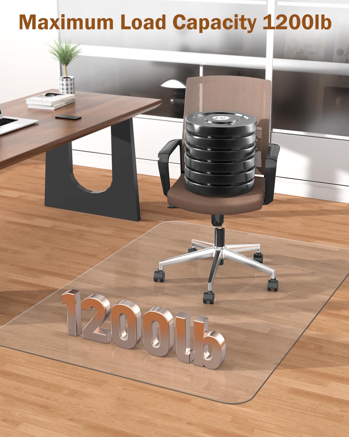 Blvornl Frosted Clear Chair Mat for Hardwood Floor, 32.5"*53" Hard Material Office Chair Mat, Memory Plastic Computer Chair Pad for Rolling Chairs, Desk Floor Rug for Office and Home