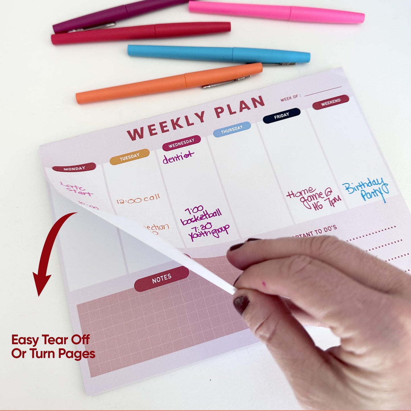 Weekly Planner Notepad – Tear-Off Weekly to do List Notepad, Weekl y Desk Calendar Notebook for Productivity, Task Planner for Time Management, Project Planner with 50 Planning Sheets