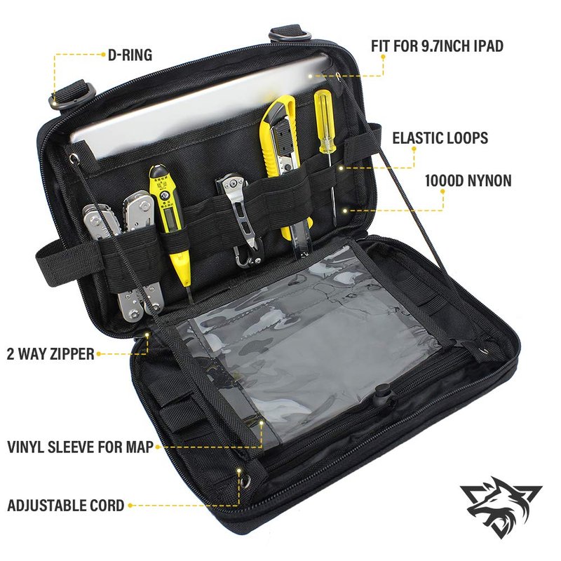 WYNEX Tactical Admin Molle Pouch, Medical EDC EMT Utility Bag Shell Design Attachment Pouches 1000D Nylon Hiking Belt Bags