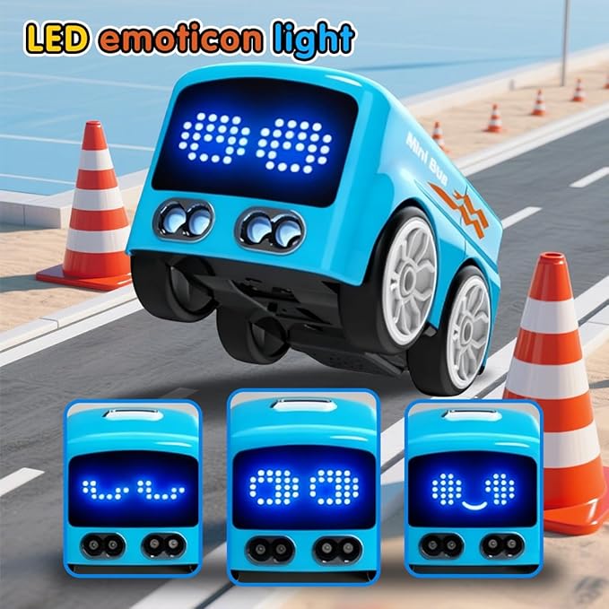 jaming RC Mini Bus2.4G Remote Control Car Vehicles City Buses Toy Classic Baby Vehicle Remote Control Car with LED Lights and Gesture Sensing Bus Toy Gift for Children Kids Boys Girls (White)