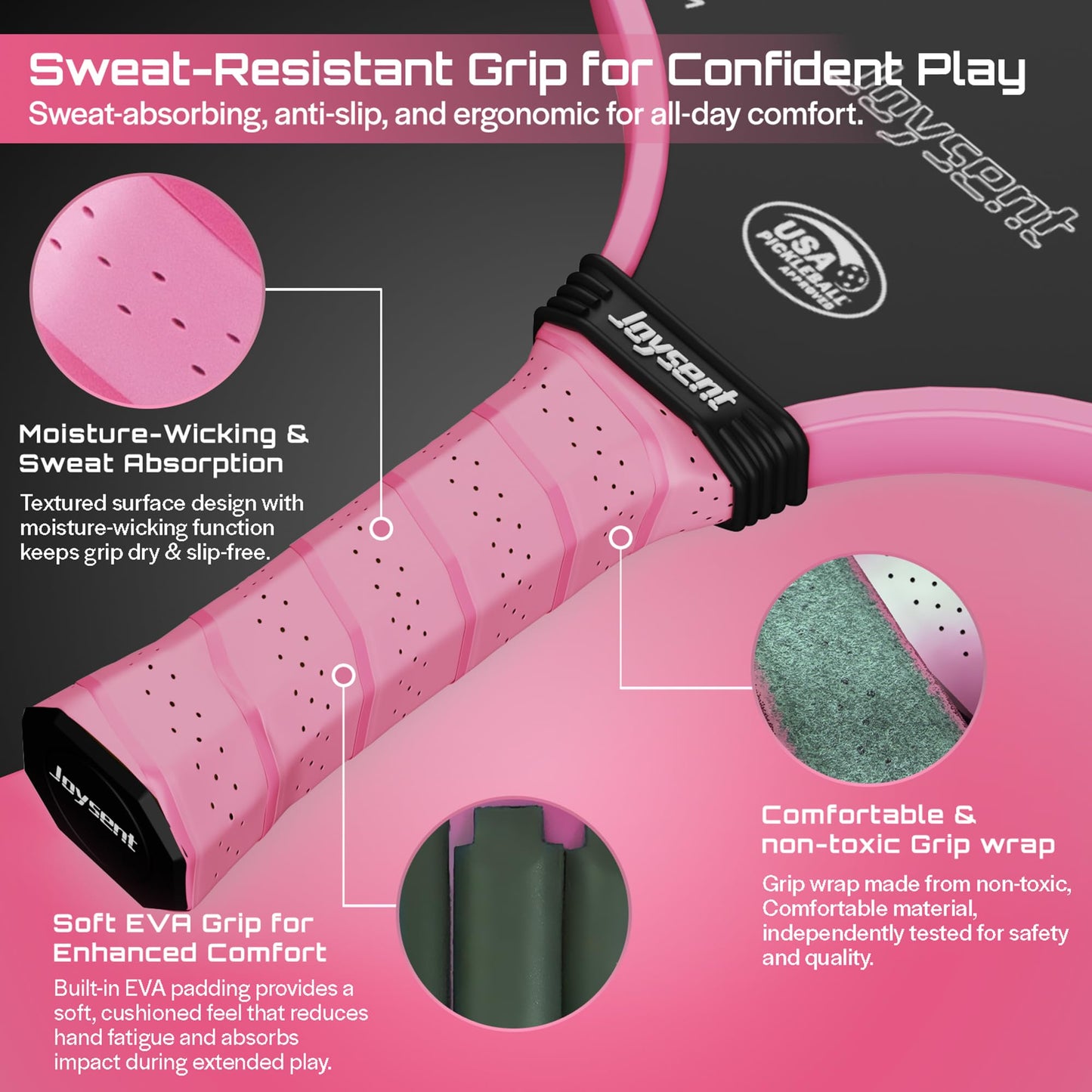 Joysent Pickleball Paddles Set, USAPA Approved Carbon Fiber Pickleball Set of 2 with Beginner Pickleball Rackets, Indoor Outdoor Pickle Balls for Adults Men Women, JT-1