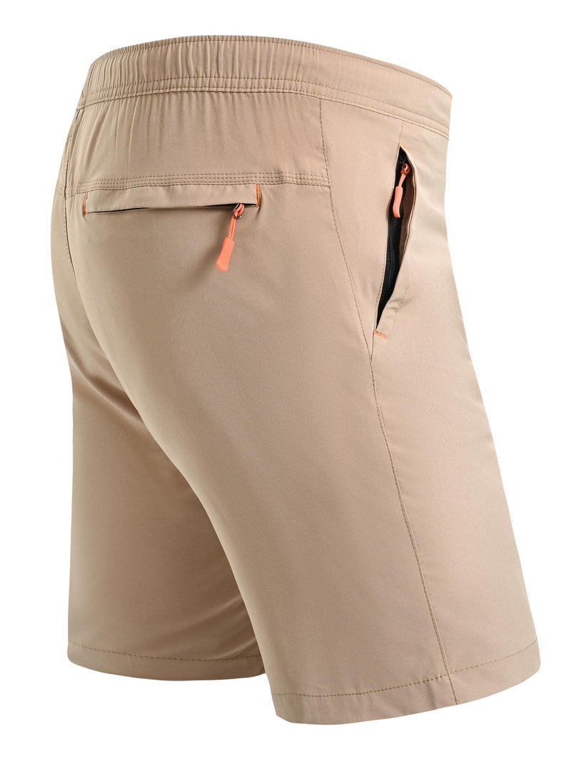 Rapoo Athletic Shorts for Men Gym Workout Shorts 7 Inch Inseam with Zipper Pockets Summer Quick Dry Lightweight Breathable Elastic Waist Sports Running Shorts for Men Khaki XL