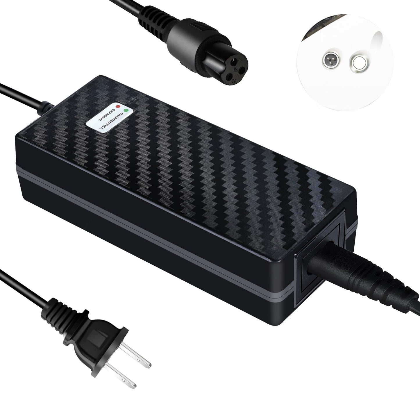 42V 2A Power Adapter PowerFast Mini 3-Prong Inline Connector for Pocket Mod, Sports Mod, and Dirt Quad Lithium Battery Charger