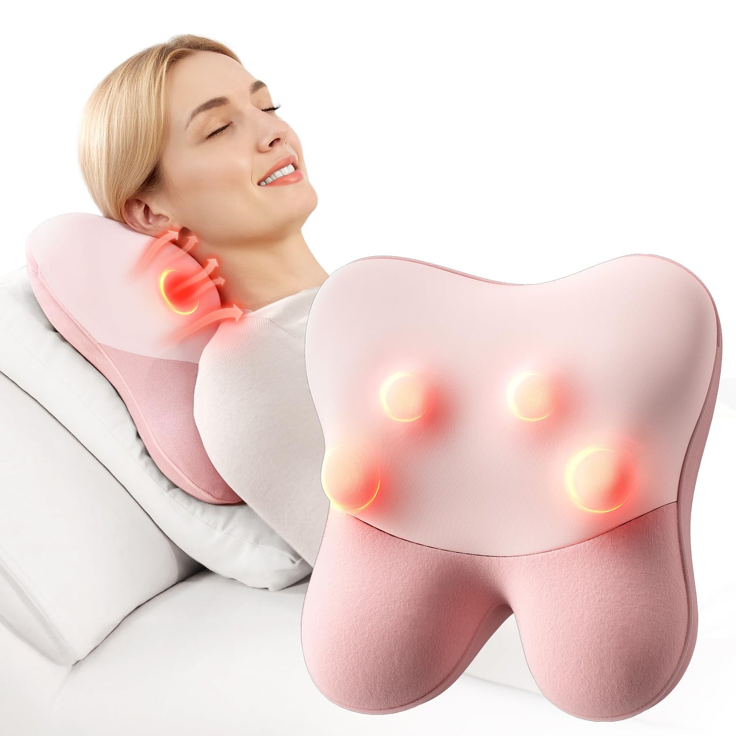 BOB AND BRAD Cordless Back Massager with Heat FSA Eligible HSA Eligible, Shiatsu Neck Massager for Pain Relief Deep Tissue, 3D Kneading Massage Pillow for Pain Relief, Birthday Gifts for Women Men