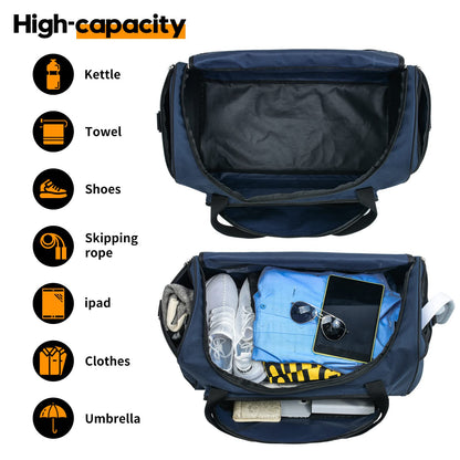 Gym Bag for Men - 55L Black Durable Large Duffle Bag for Travel, Workout, Fitness & Sport