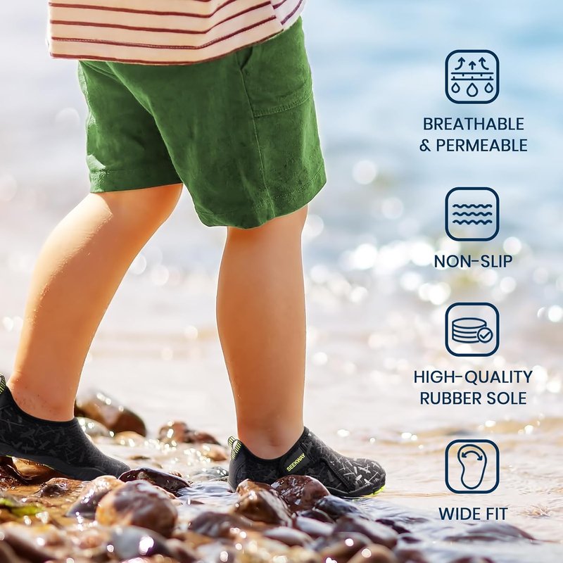 Kids' Barefoot Water Shoes - Quick-Dry, Non-Slip Sand Shoes for Hiking, Swimming, Beach & Pool | Wide Toe Box, Toddler Sizes