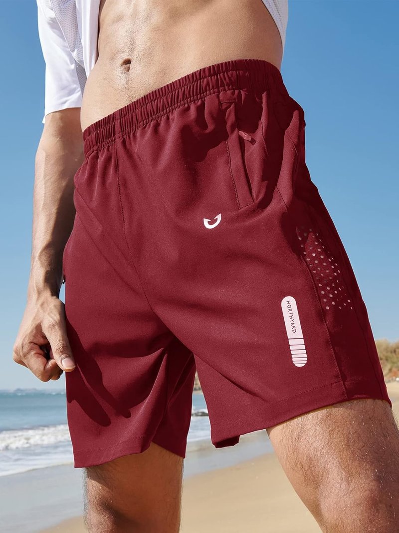 Men's Athletic Running Shorts - Quick Dry Lightweight Gym Workout | 7"/9"/5" with 3 Zipper Pockets