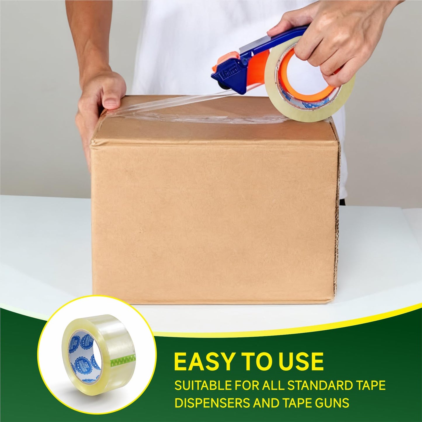 2.0 Mil Premium Packing Tape 3 inch x 110 Yards (24 Rolls) - Clear Shipping Packaging Tape, Strong Adhesive Box Tape for Moving, Sealing Packages & Shipping Boxes