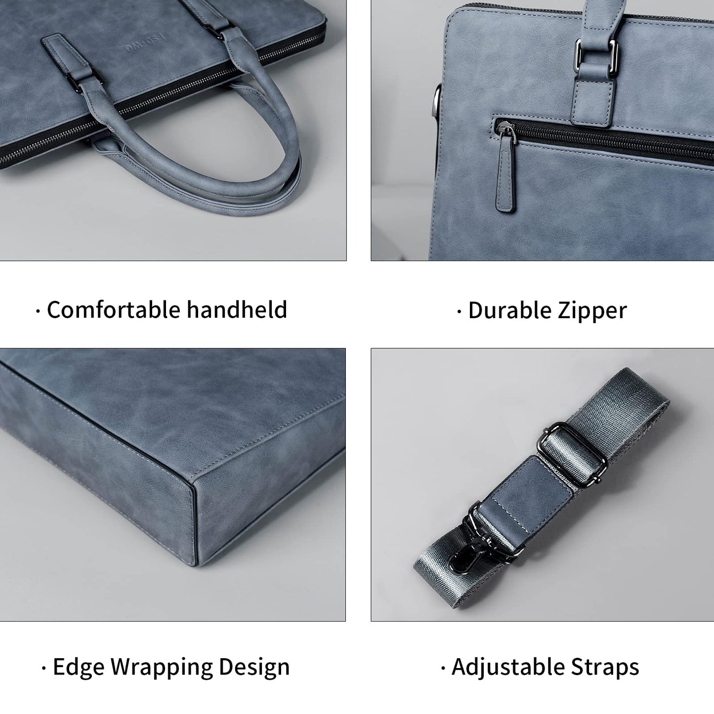 FSD. WG Business Bag Leather Messenger Bag Water Resistant Business Travel Briefcase Handbag Briefcase for Men