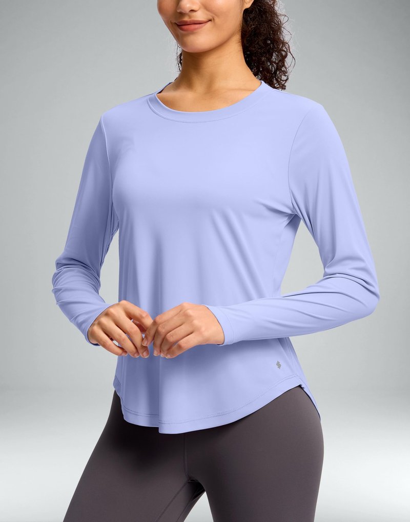 Soothfeel Women's UPF 50+ Sun Shirts Long Sleeve SPF UV Protection Rash Guard Lightweight Quick Dry Hiking Workout Tops Snow_blueXXXL