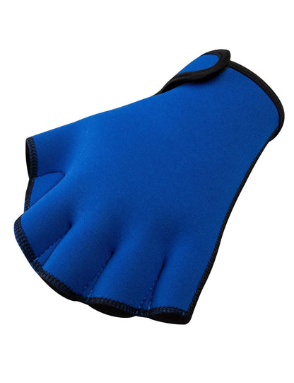 FitsT4 Sports Aqua Gloves Webbed Paddle Swim Gloves Fitness Water Aerobics and Swimming Resistance Training Gloves for Men Women Children Royal M