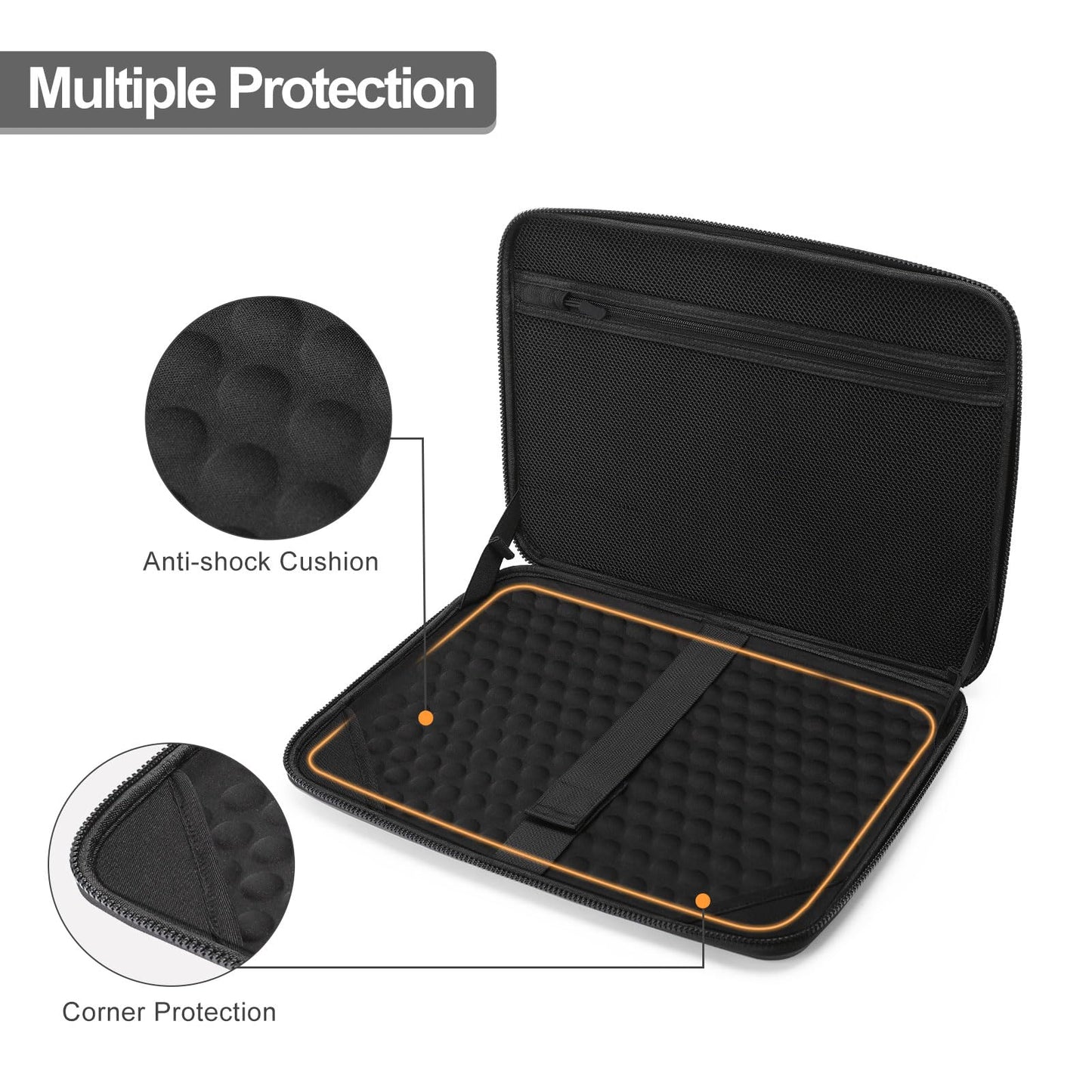 MOSISO Hard Shell Laptop Case Sleeve, 15-16 inch Computer Bag Compatible with MacBook Air 15/Pro 16,HP,Dell,Lenovo,Asus, Notebook, Abstract Geometric Waterproof Carrying Case Bag with Strap, Black