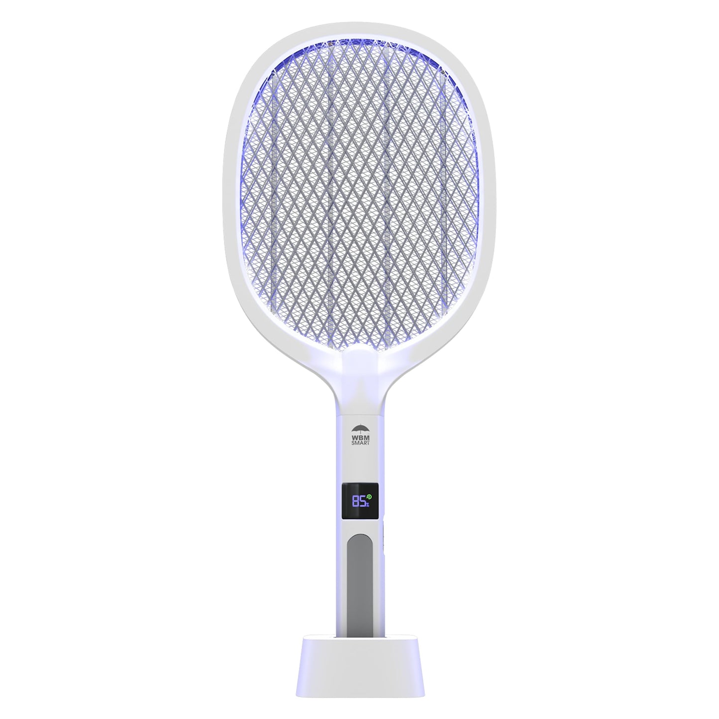 WBM SMART 2 in 1 Electric Bug Zapper, Mosquitoes Trap Lamp & Racket, USB Rechargeable Electric Fly Swatter for Home and Outdoor Powerful Grid 3-Layer Safety Mesh Safe to Touch