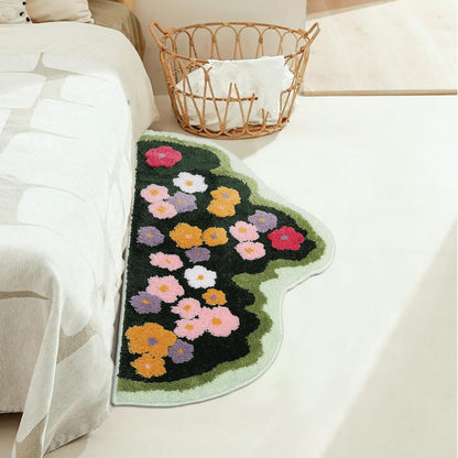 Lovely Green Moss Leaf Bathroom Rug - Non-Slip 3D Moss Carpet, Washable, Water Absorbent, Soft, Bed for Bathroom, Bedroom, Kitchen, Living (A, 1.6x2.6ft)