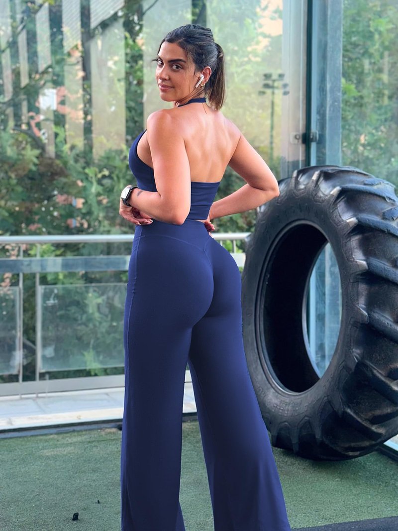 YEOREO Workout Leggings Womens No Front Seam Straight Leggings 33" Thin Fleece High Waist Buttery Eddiy Gym Yoga Pants Navy Blue XS