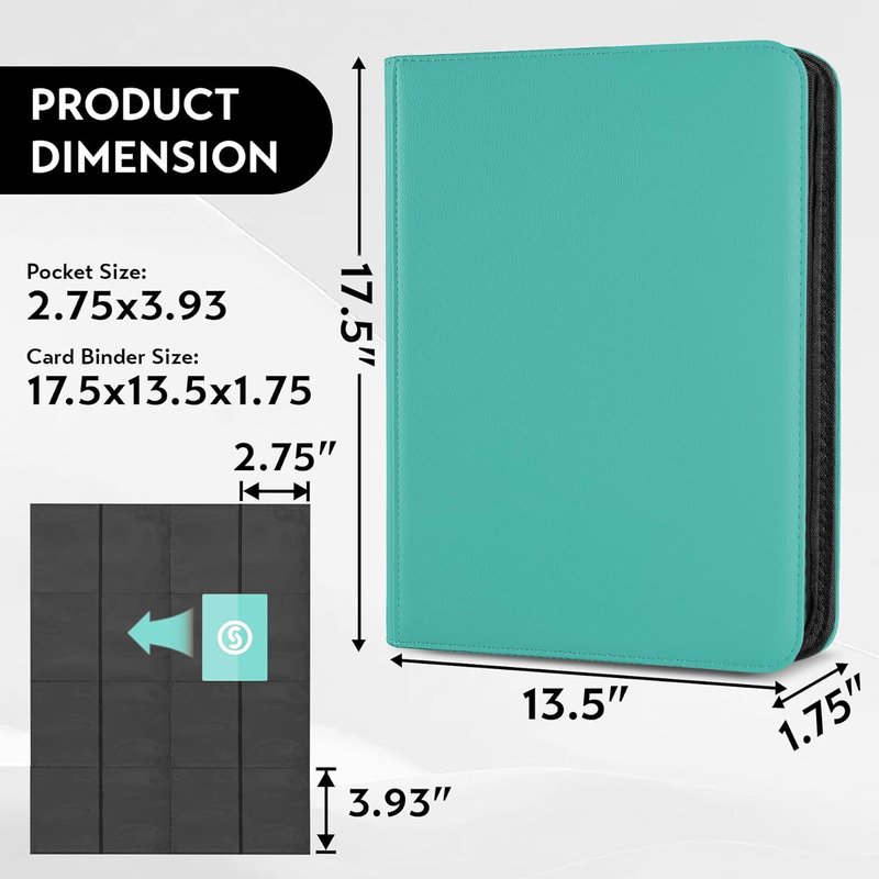 Premium 1000+ Pockets Trading Card Binder - Ringless Side Loading Album for MTG, TCG & Sports Cards | Blue