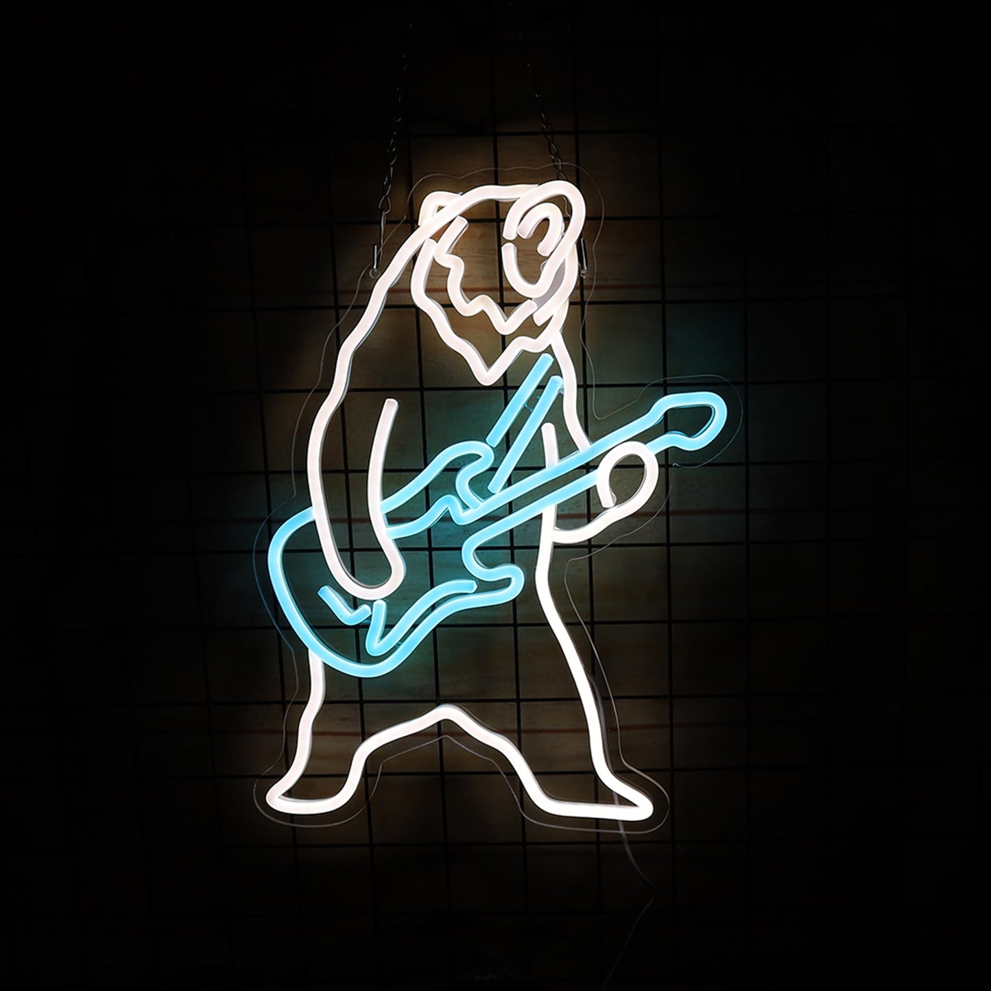Polar Bear Plays Guitar Led Neon Sign, Polar Bear Playing Music Neon Light, Rock and Roll Led Light, Live Music Show Sign Guitar Lamp Birthday Gift