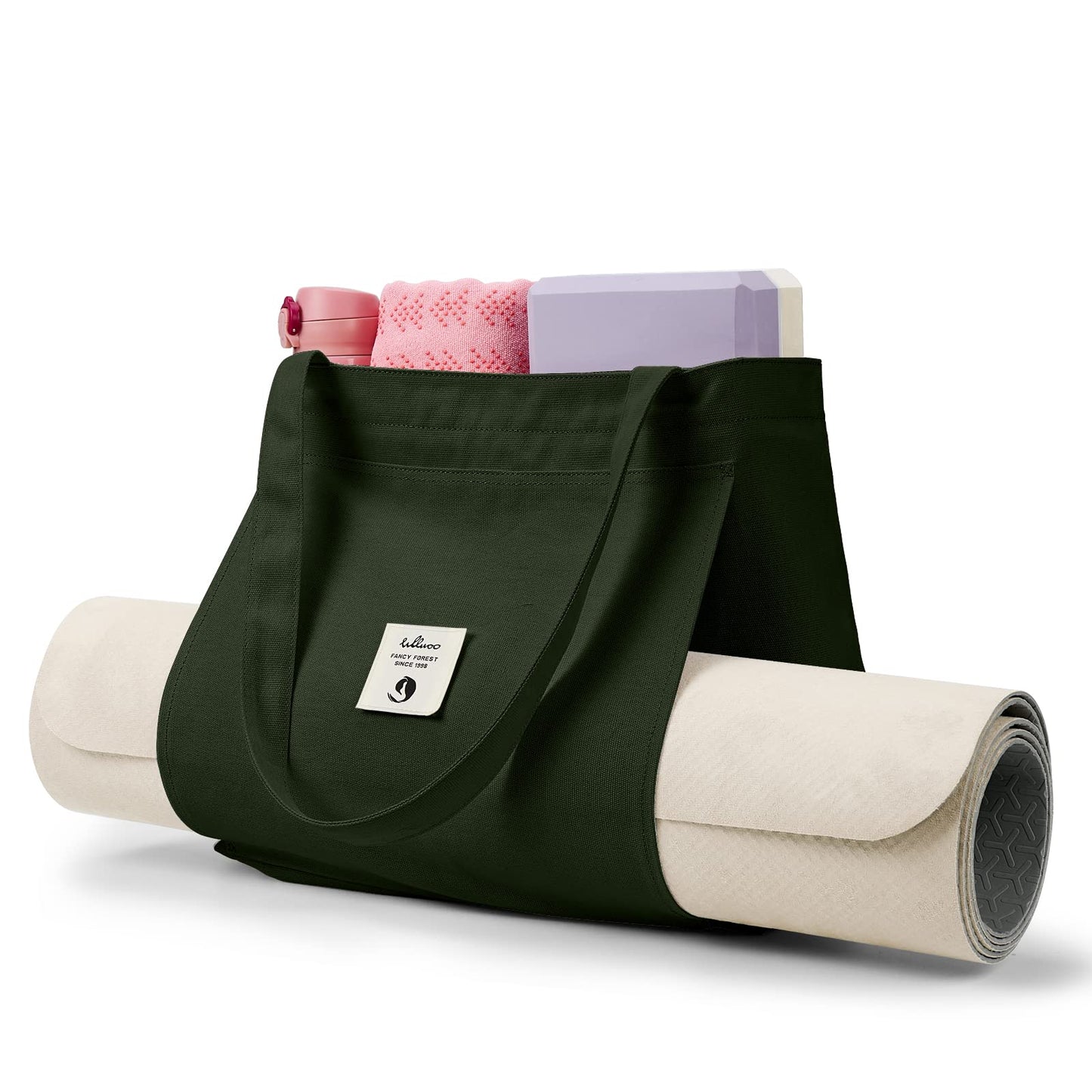 WLLWOO WLLWOO Yoga Bags for Women with Yoga Mats Bags Carrier Carryall Canvas Tote for Pilates Shoulder for Travel Office Beach Workout