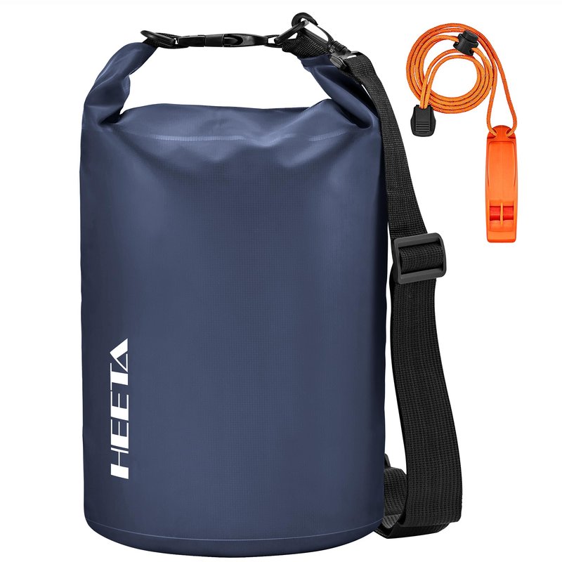 HEETA Waterproof Dry Bag for Women Men, Roll Top Lightweight Dry Storage Bag Backpack with Emergency Whistle for Travel, Kayaking, Boating, Camping, Beach, Cruise Ship Essentials (Dark Blue, 30L)