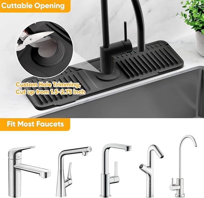 17.7'' Folding Faucet Mat for Kitchen Sink Splash Guard Kitchen Sink Faucet Mat