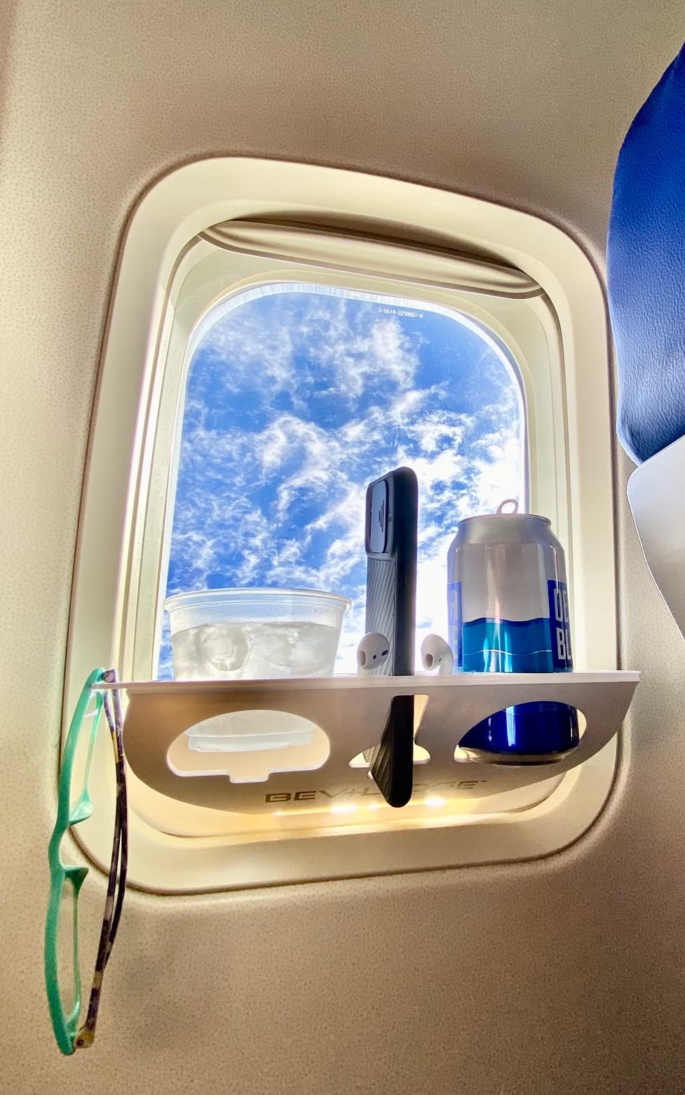 BEVLEDGE The US Patented- Airplane Window Organization Station -One of The Hottest New Travel Accessories. [Seen on The Today Show & GMA] Makes The Perfect Holiday Present. w/Luggage tag & Micro-Bag