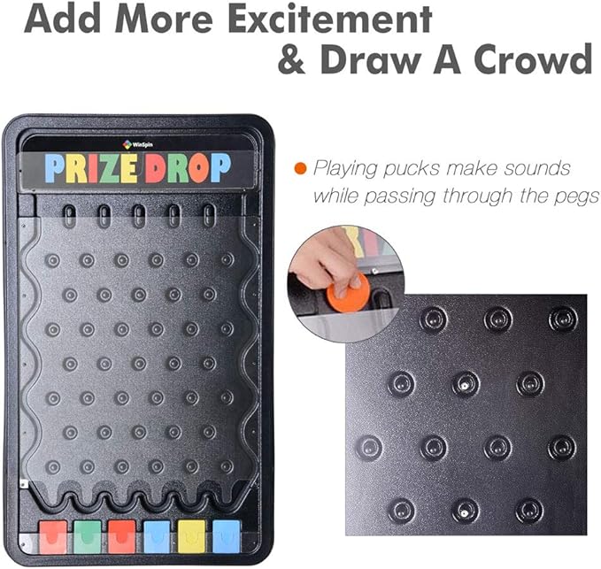 WinSpin Prize Board Kit 20 Prize Wheel &amp 30x19 Drop Board Foldable Stand Disk Spinning Wheel Fortune Game Eagle for Pub Party Trade Show Carnival