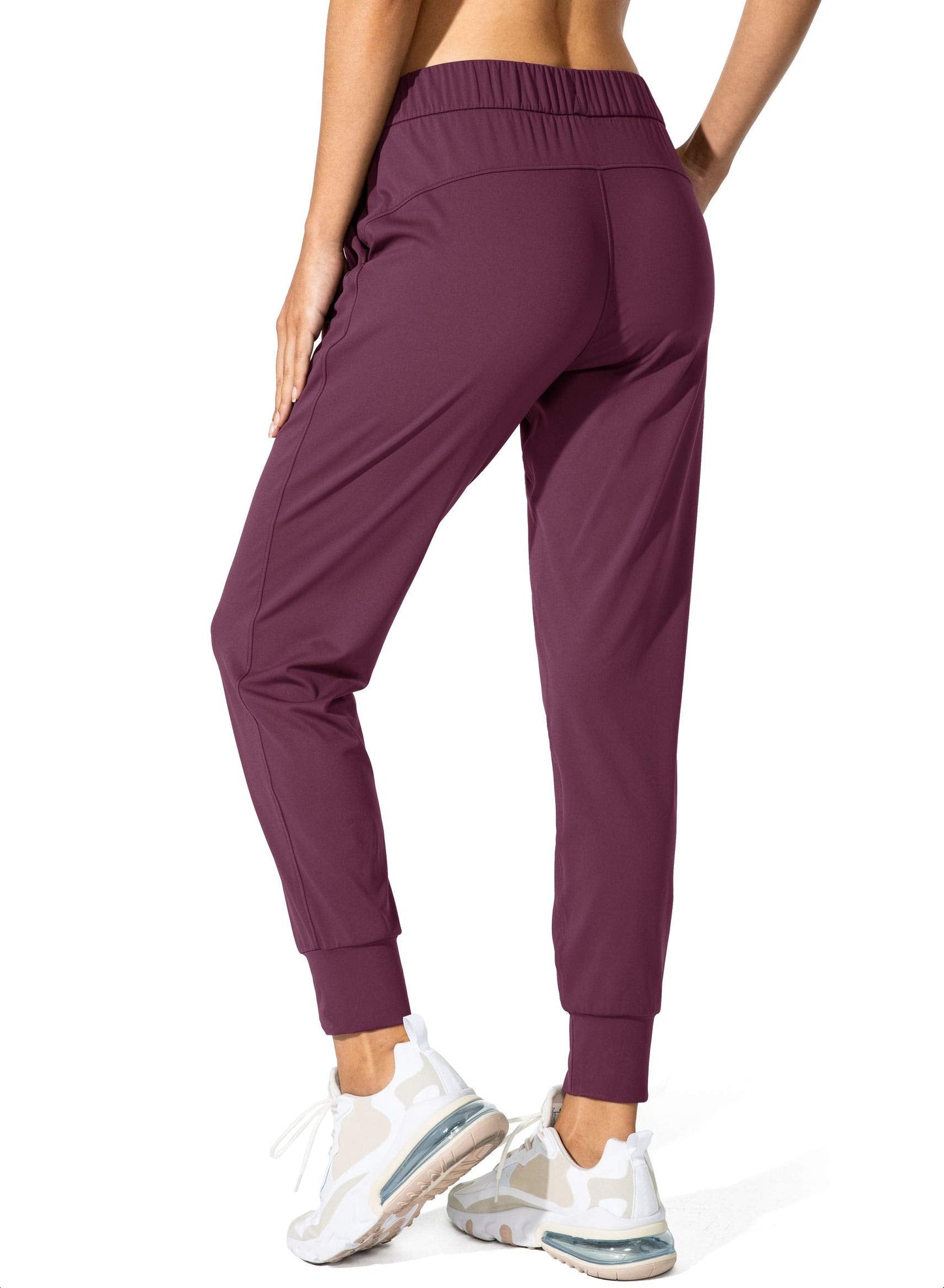 SANTINY Women's Joggers Pants Pockets Drawstring Running Sweatpants for Women Lounge Workout Jogging(Burgundy_XXL)