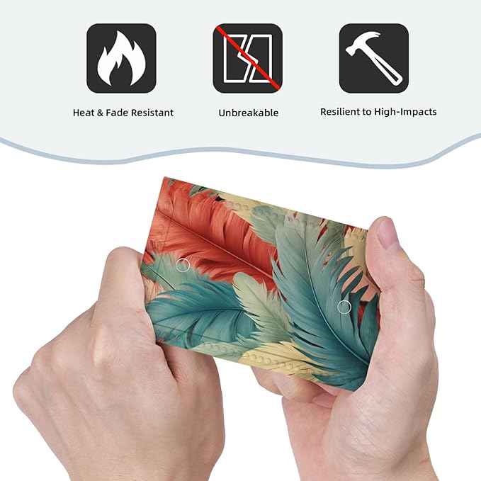 Colorful Feathers Blue Red Light Switch Covers No Device Wall Plate 1 Gang Decorative Blank Switchplate Electrical Faceplate for Country Living Bedroom Decor