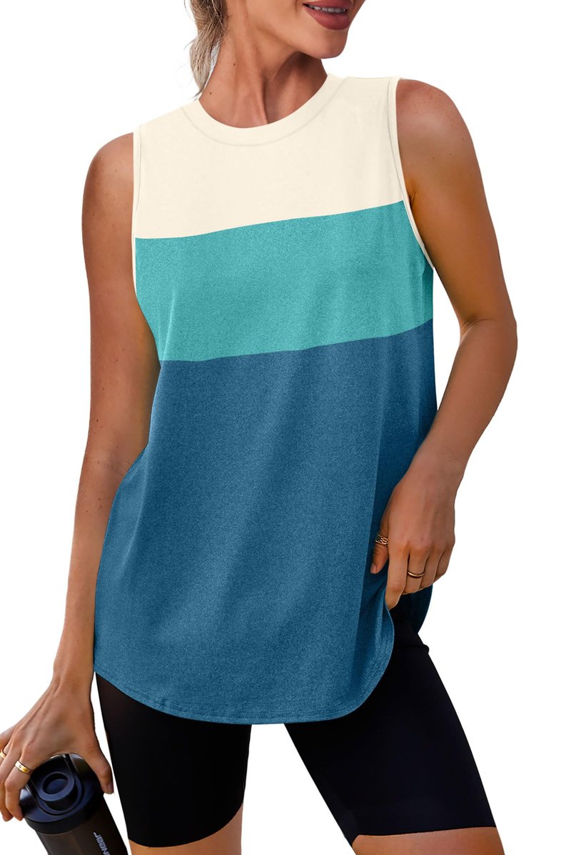 Workout Tank Tops for Women Athletic Running Sleeveless Shirts Activewear Gym Yoga Tops White Green Blue XXL