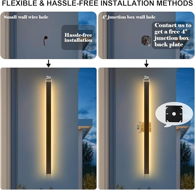Modern Outdoor Wall Lights 31 Inch Long Wall Sconce LED IP65 Waterproof Outdoor Wall Lamp 3000K Modern Wall Mount Exterior Light Fixture for House Garage