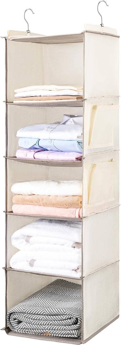 BOOMIBOO Hanging Closet Organize and Shelves，5-Hanging Shelf