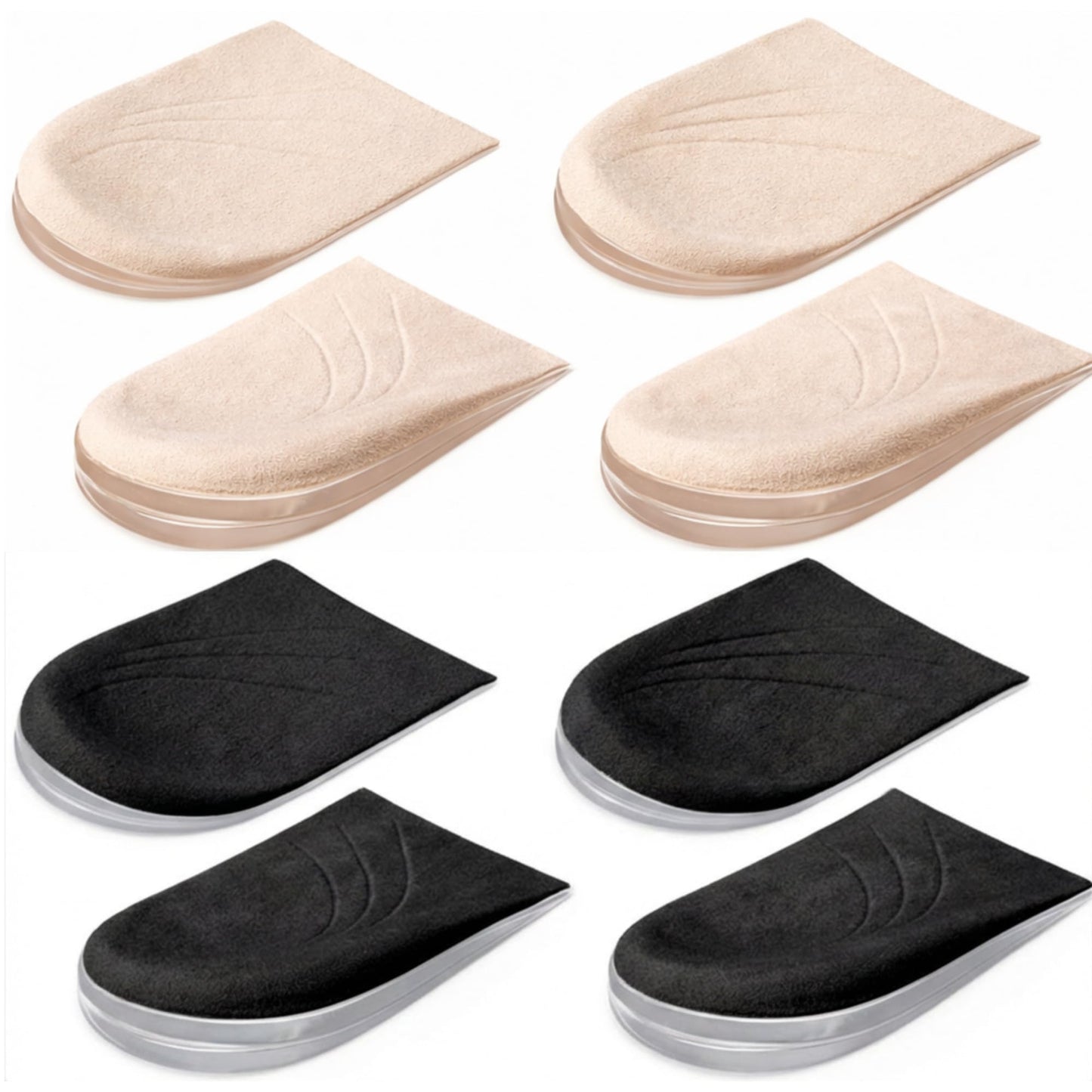 Cuffbow 4 Pairs 3 Layers Medial Lateral Heel Wedge Insoles Corrective Adhesive Shoe Inserts Wedge Inserts Adjustable Supination Overpronation Insoles for Foot Knock Knee Pain Bow Legs Osteoarthritis