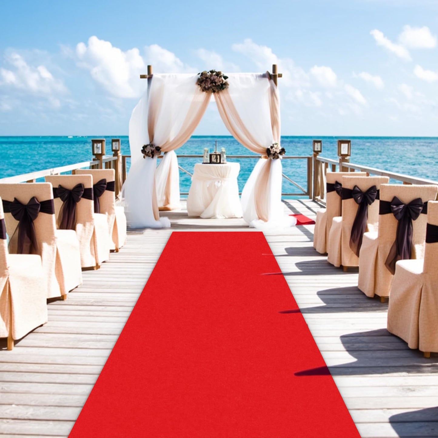 Red Carpet Runner for Party 100 GSM Felt Non-Woven Fabric Runway Carpet for Event, Aisle Runner for Wedding Ceremony Hollywood, Movie Theme Rug Party Decor (Red, 2 X 30 Ft)