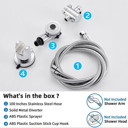 KroBer Dog Shower Sprayer Attachment for Pet Showering, Chrome Finish