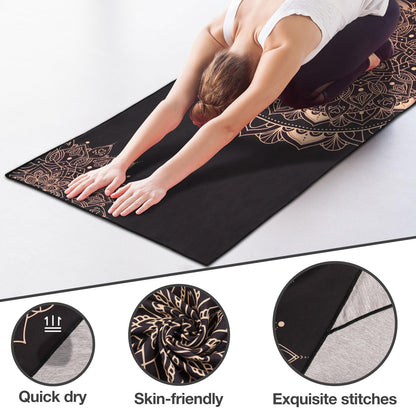 MoKo Yoga Towel, Non Slip Hot Yoga Blanket Printing Pattern Quick Dry with Corner Pocket for Bikram, Pilates, Gym Workout, Outdoor Picnic