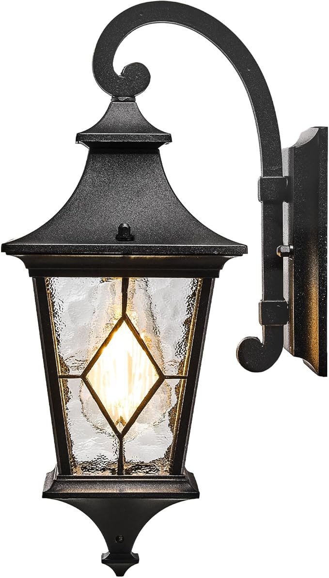 Porch Lights Outdoor Exterior Lighting Fixtures 21 Inch Large-Sized Black Outdoor Sconce for Front House Garage and Entryway Downwards Installation