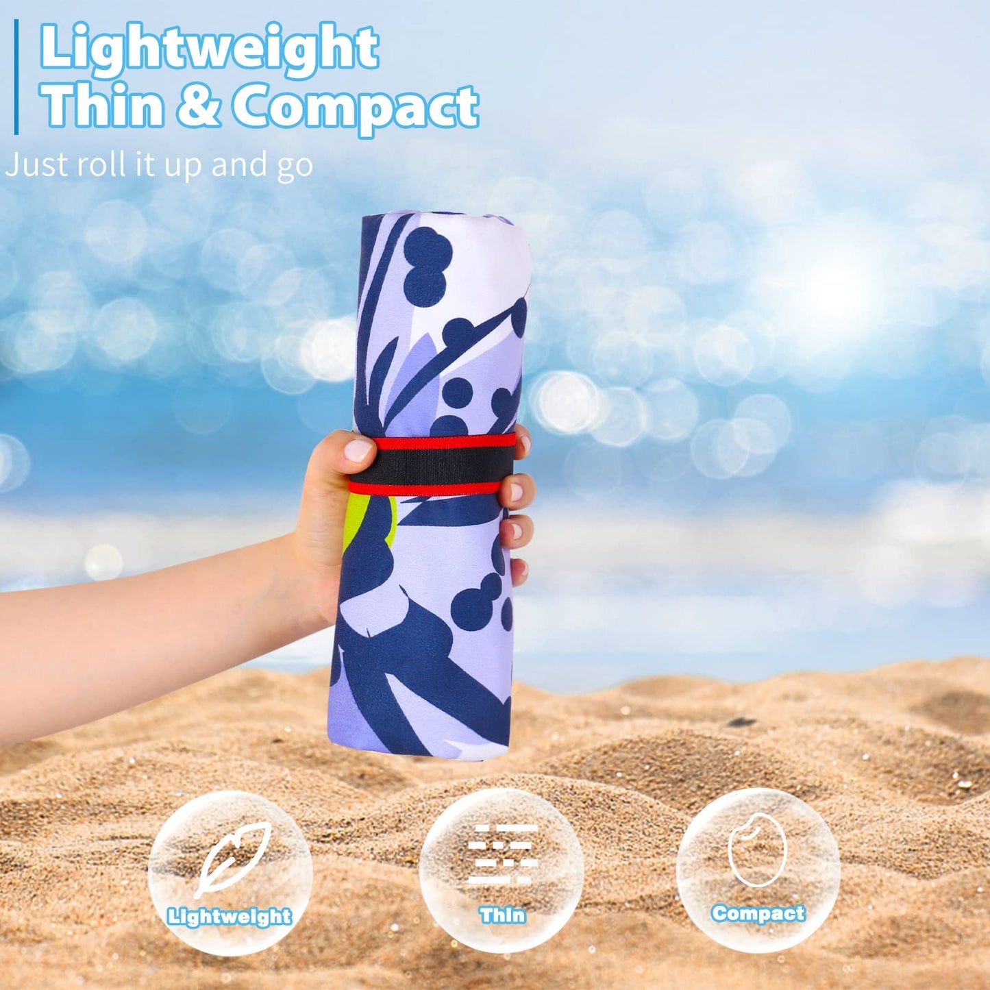 4 Pack Microfiber Oversized Lightweight Beach Towel 71"x32" XL Extra Large Thin Sand Free Towels Travel Swim Pool Yoga Gym Camping for Adults Women Men Beach Essentials Accessories Vacation Gift