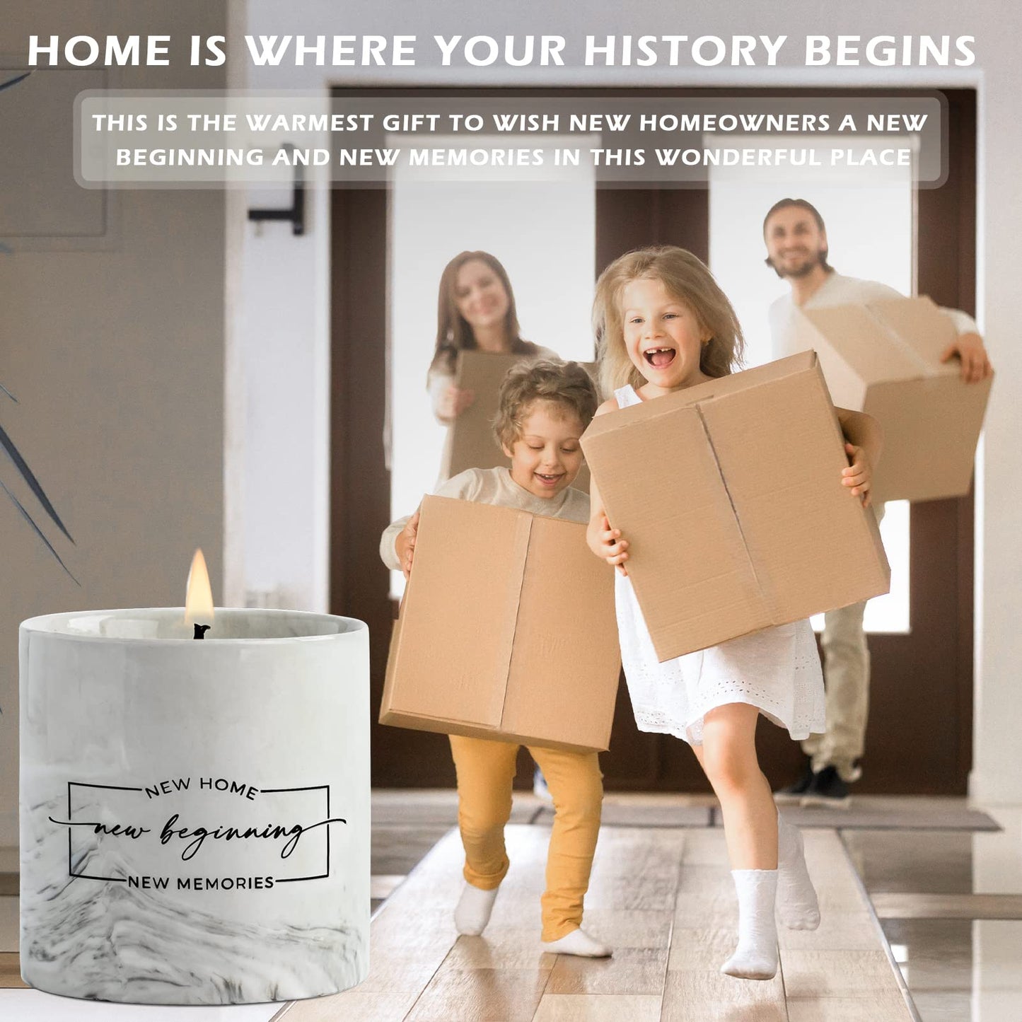 Freejac House Warming Gifts New Home Housewarming Gift for Women Men Friend New Home Gift Ideas New Homeowner Gifts House Warming Decoration Party Decor Porcelain Ceramics Scented Candle