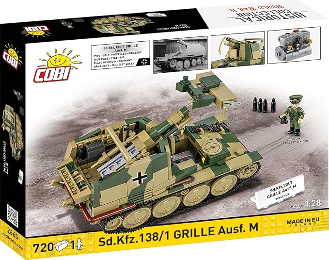 COBI Historical Collection WWII STURMPANZER 38(t) Grille Ausf. M Building Set 720 Pieces