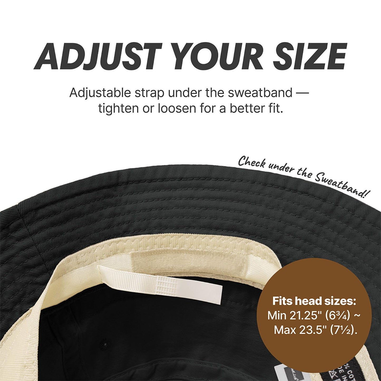 Hot Summer Bucket Hat - Trendy Cotton Sun Hat for Beach, Golf, Fishing - Fun Outdoor Vacation Boonie for Men and Women (Black)