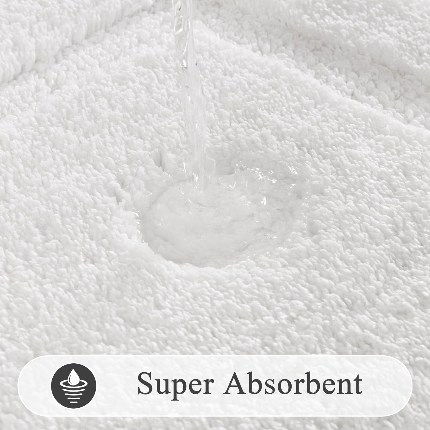 SHACOS Soft Fluffy White Bath Rugs Mats Set of 2 Pieces 16x24 + 20x32 inch, Non Slip Washable Bathroom Rugs, Microfiber Absorbent Bath Rug Plush Floor Rug Carpet