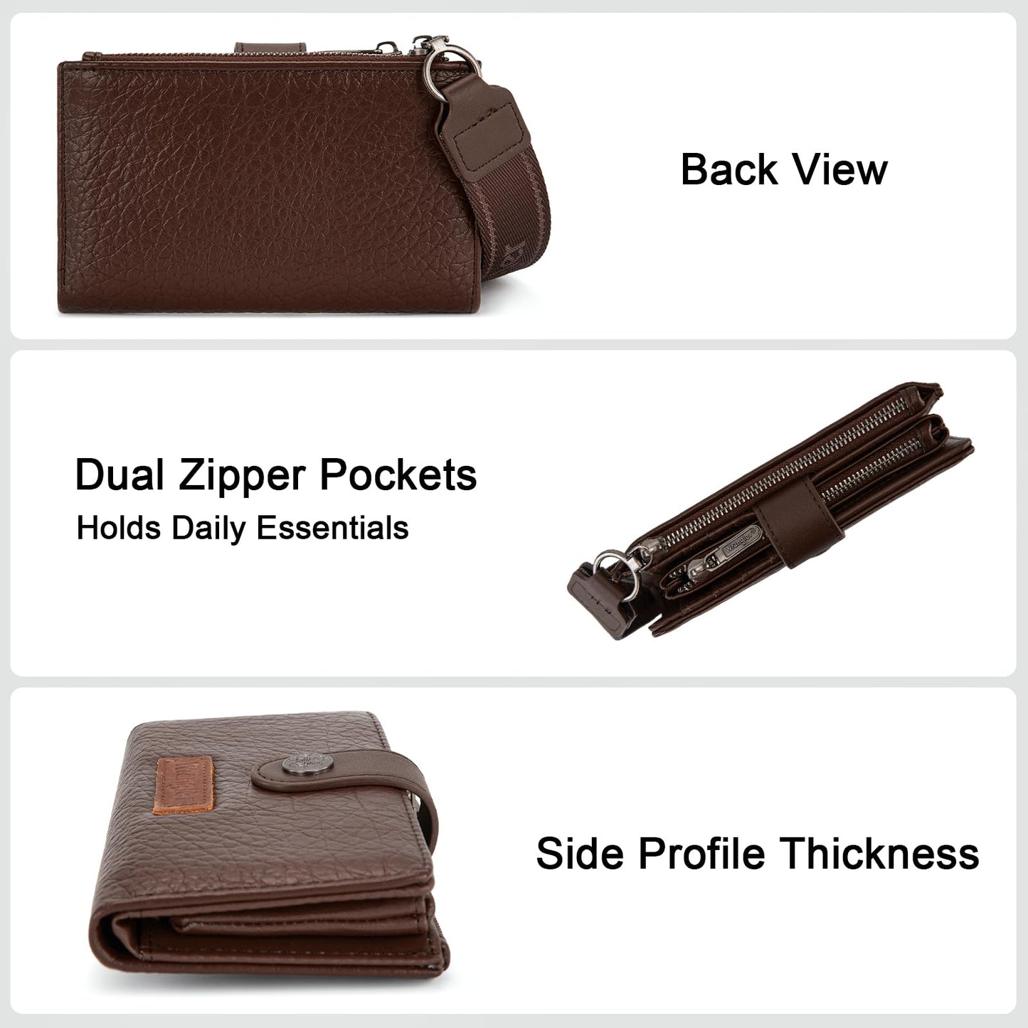 X Wrangler Wallets for Women Small Wristlet Wallet, Bifold Credit Card Holder Wallets with Rfid Protection