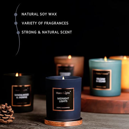 Scented Jar Candle with Favorite Natural Fragrances - Quality Soy Wax, Smokeless Cotton Wick, Long Lasting 35 Hour Burn. Includes Luxury Lid in Gift Pack