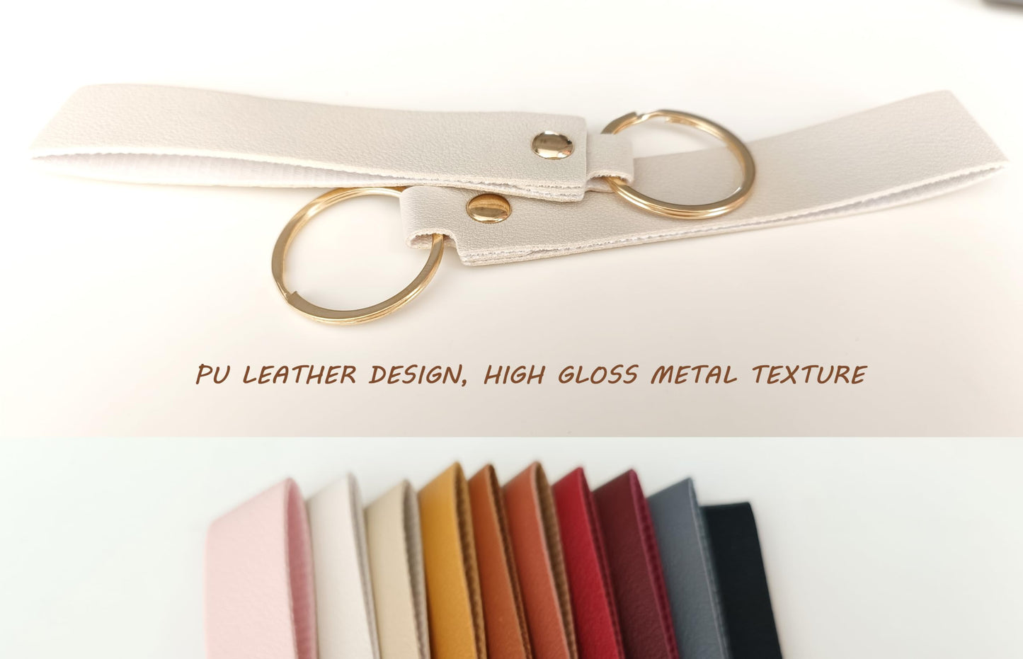 Aukousn,100 Pack Blank Leather Keychain Engraving Blanks Key Chain with Key Rings for DIY Craft 10 Colors