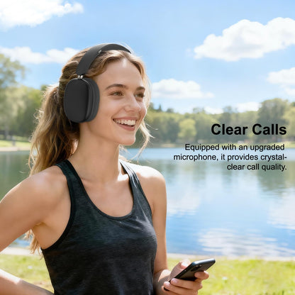 SUNJOM Wireless Bluetooth Over Ear Headphones Up to 28H Battery Life Headset with Microphone Gym Overhead Headphones Compatible with iOS & Android Mobile Phones,Computers,Laptop(Black)